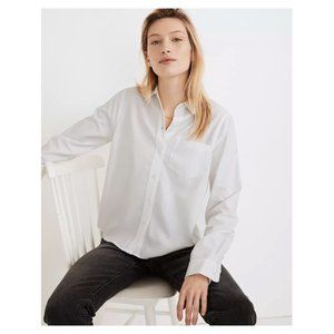 Madewell White Shrunken Button-Up Shirt